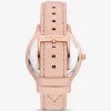 Schlanke Runway-Armbanduhr in Roségold und Leder