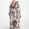 Shadow Floral Seiden-Crêpe-de-Chine-Kaftan