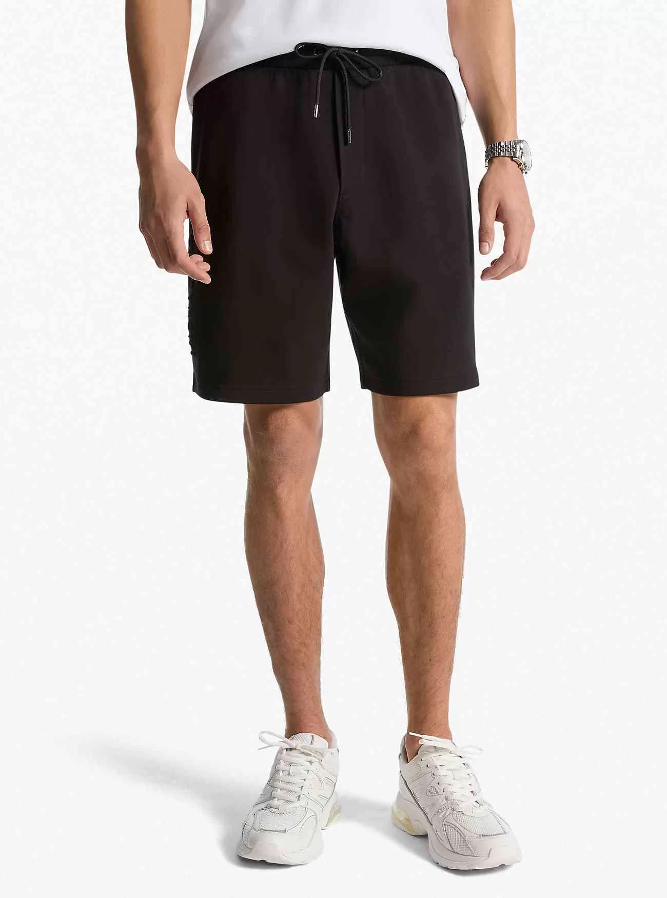 Shorts aus Baumwollmischung mit geprägtem Logo