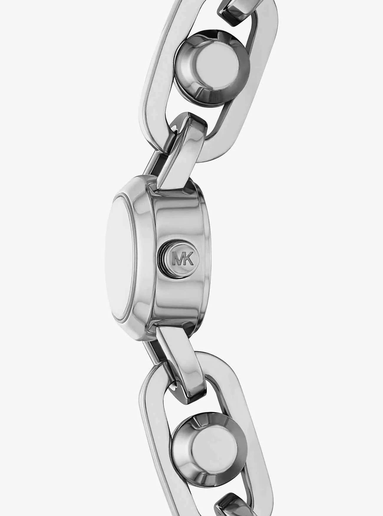 Silberfarbene Mini-Armbanduhr „Astor Link“.
