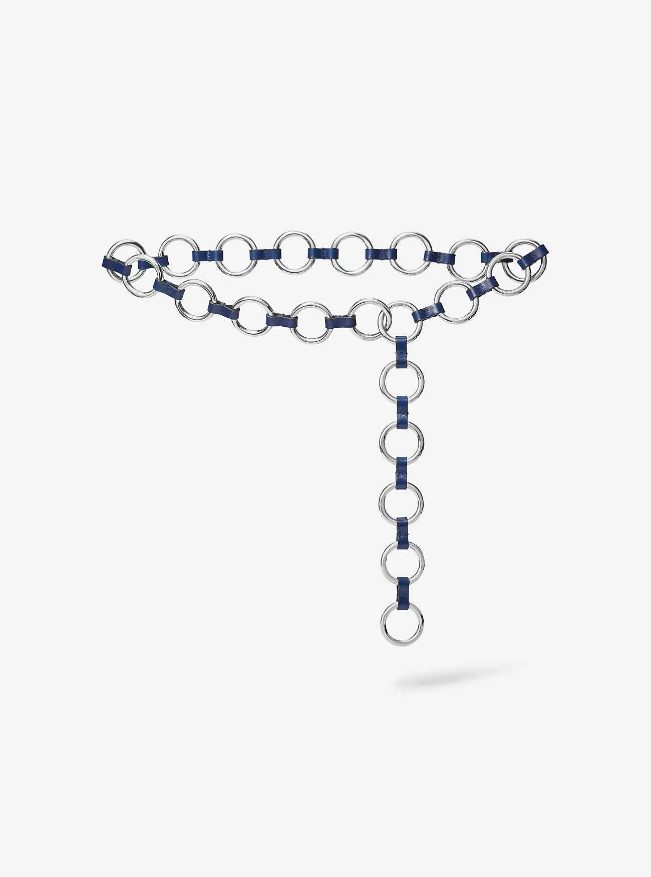 Silberfarbener Ringgürtel Marisa aus Leder