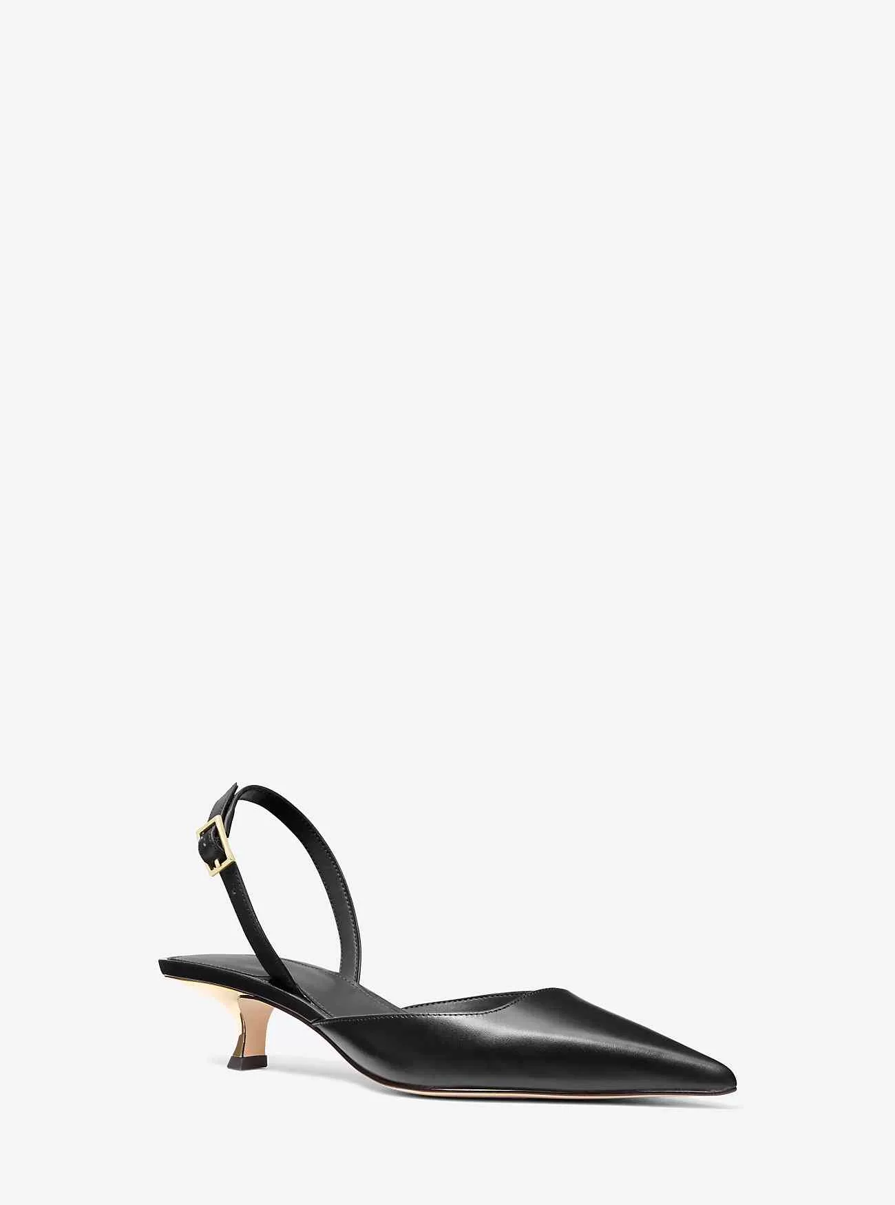 Slingback-Kitten-Pumpe aus Luna-Leder