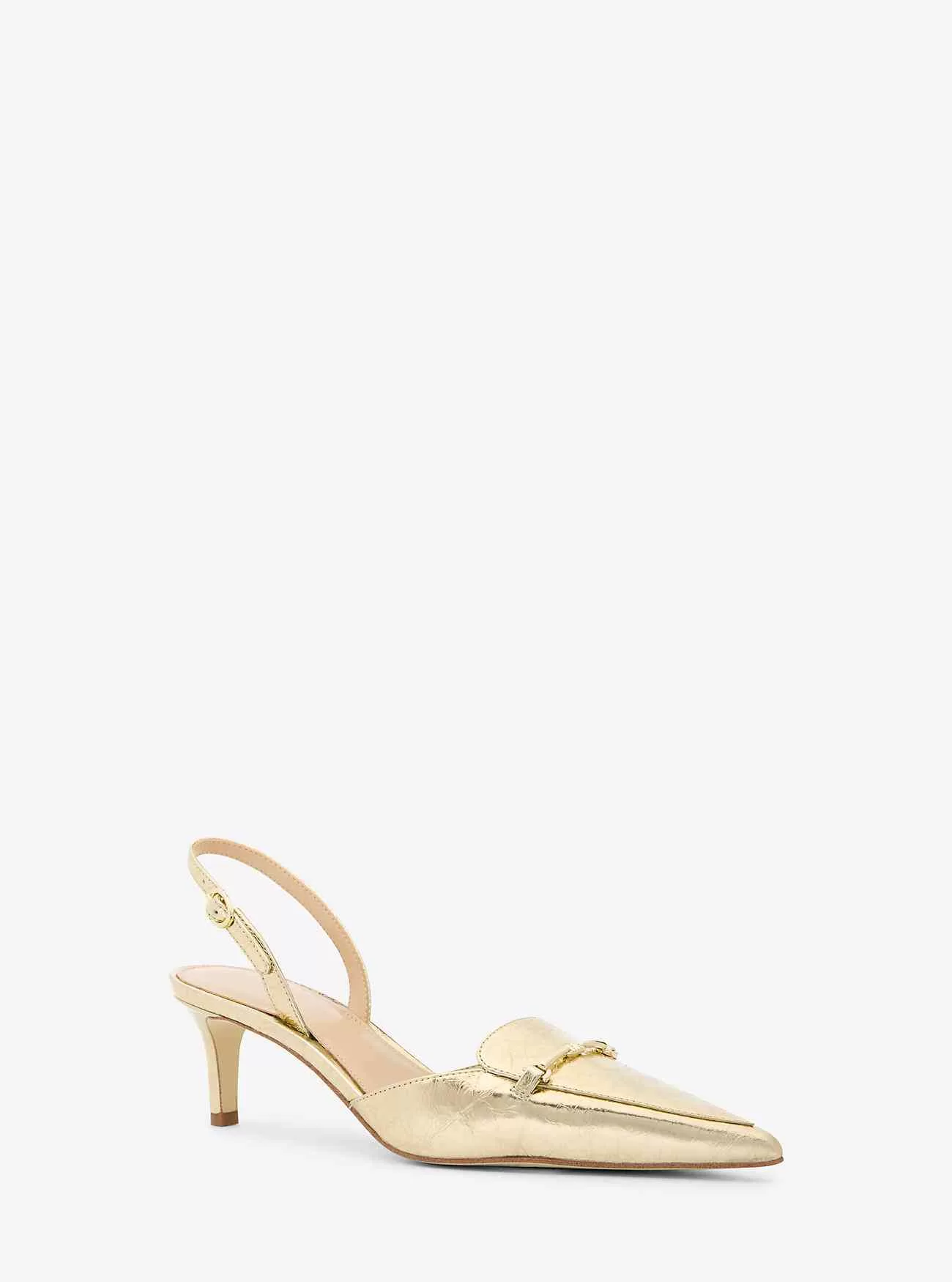 Slingback-Pumps „Lena“ aus knisterndem Metallic-Leder