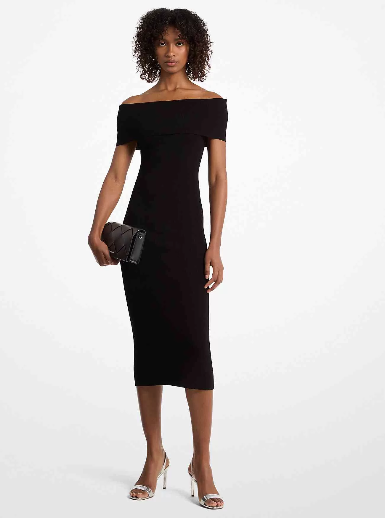 Stretch-Strick-Over-the-Shoulder-Kleid
