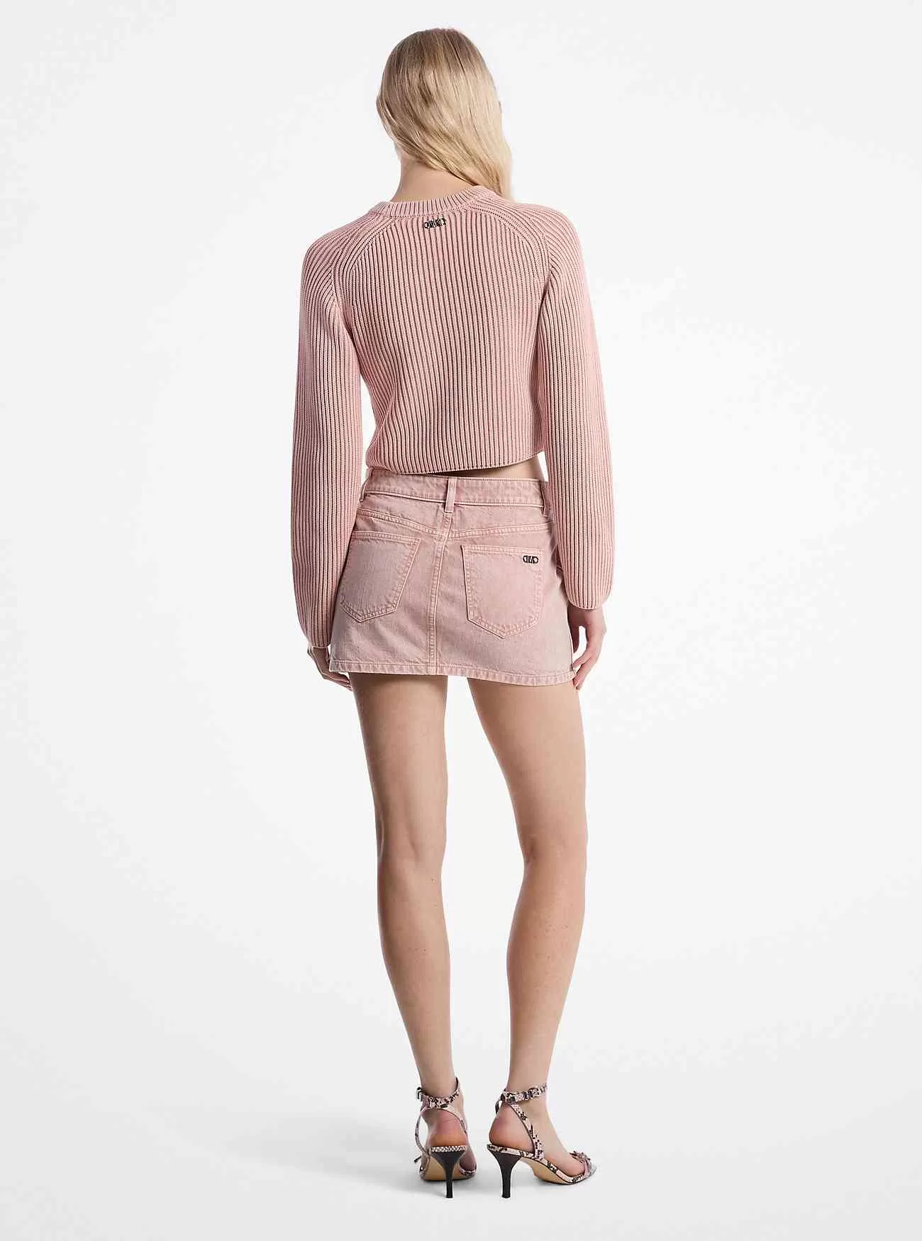 Stückgefärbter Denim-Minirock