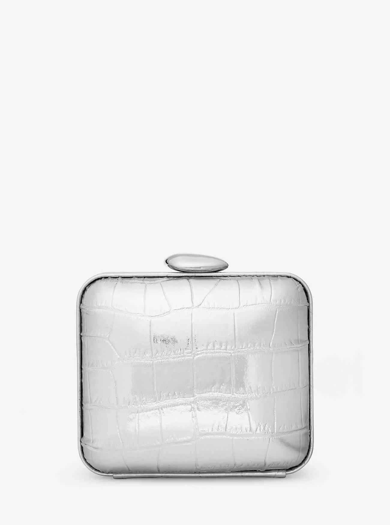 Tina Mini Metallic Python geprägtes Leder Minaudie re