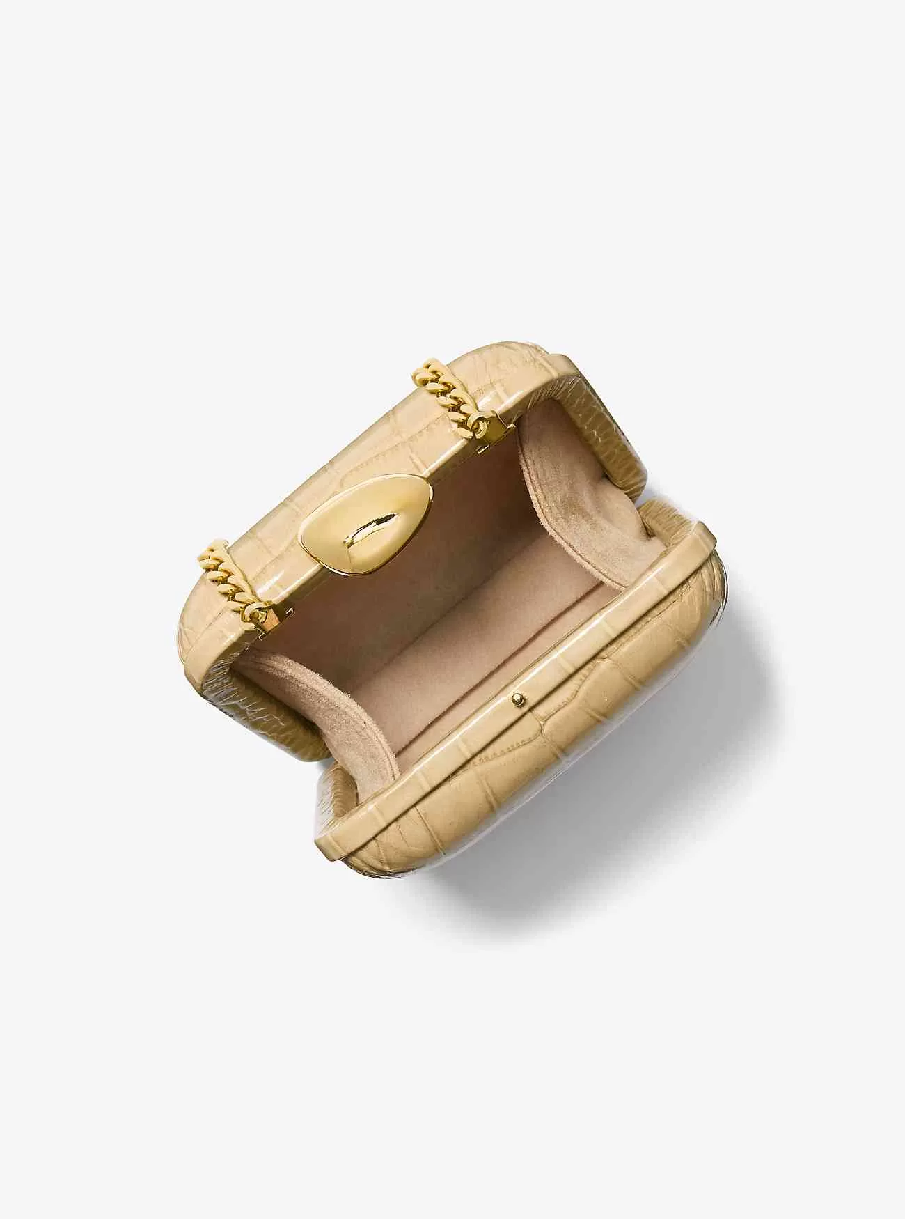 Tina Mini-Minaudière aus Leder mit Krokodilprägung