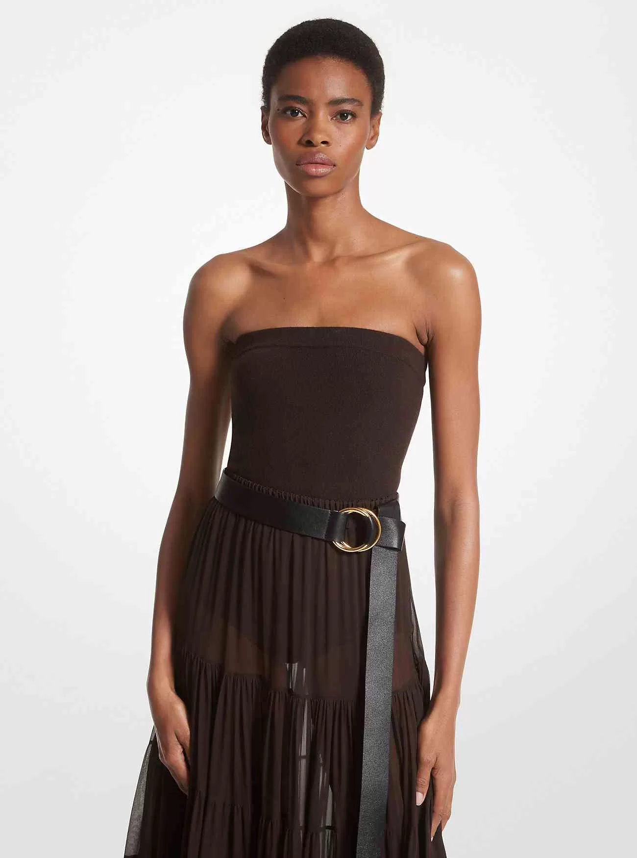 Trägerloser Body aus Stretch-Kaschmir