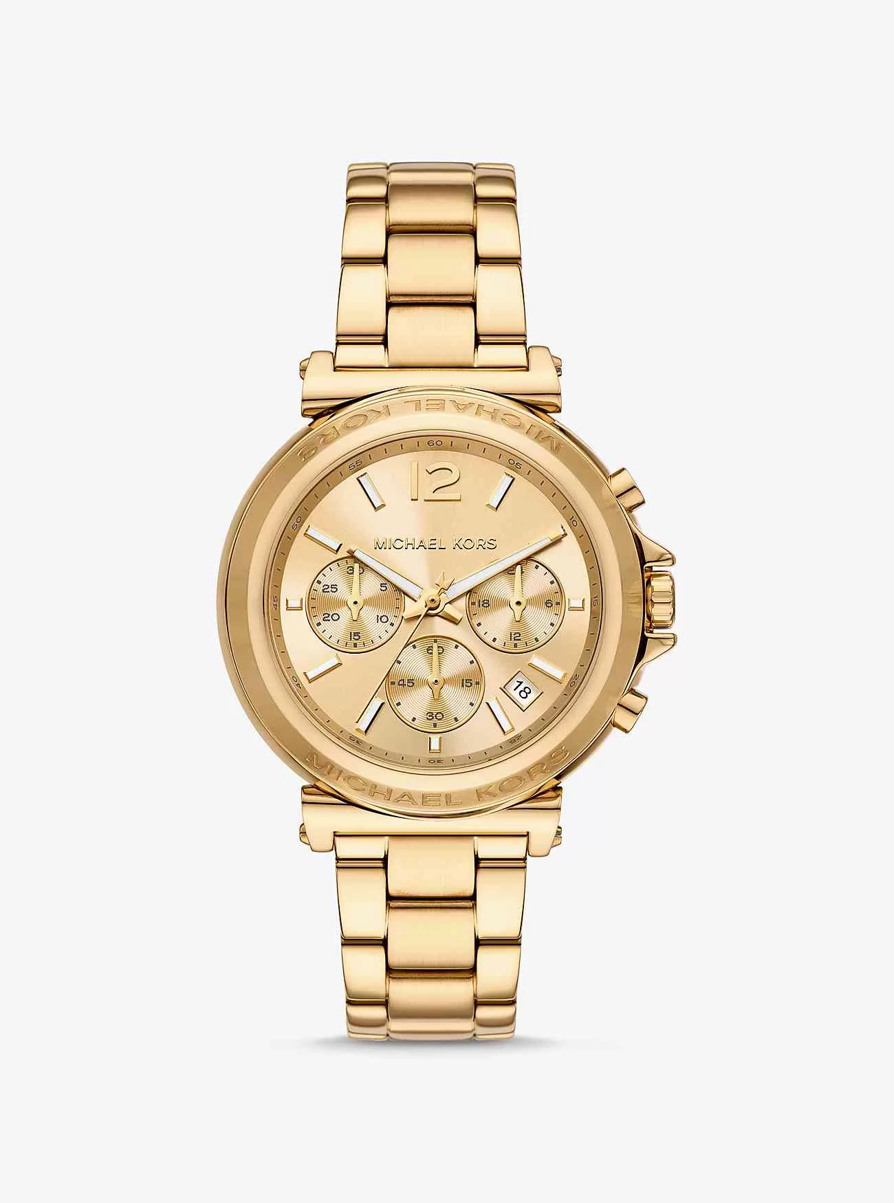 Übergroße goldfarbene Maren-Uhr