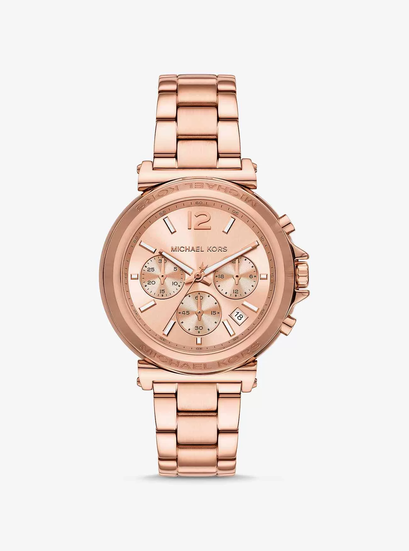 Übergroße roségoldfarbene Maren-Uhr