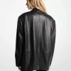 Übergroßer Lederblazer