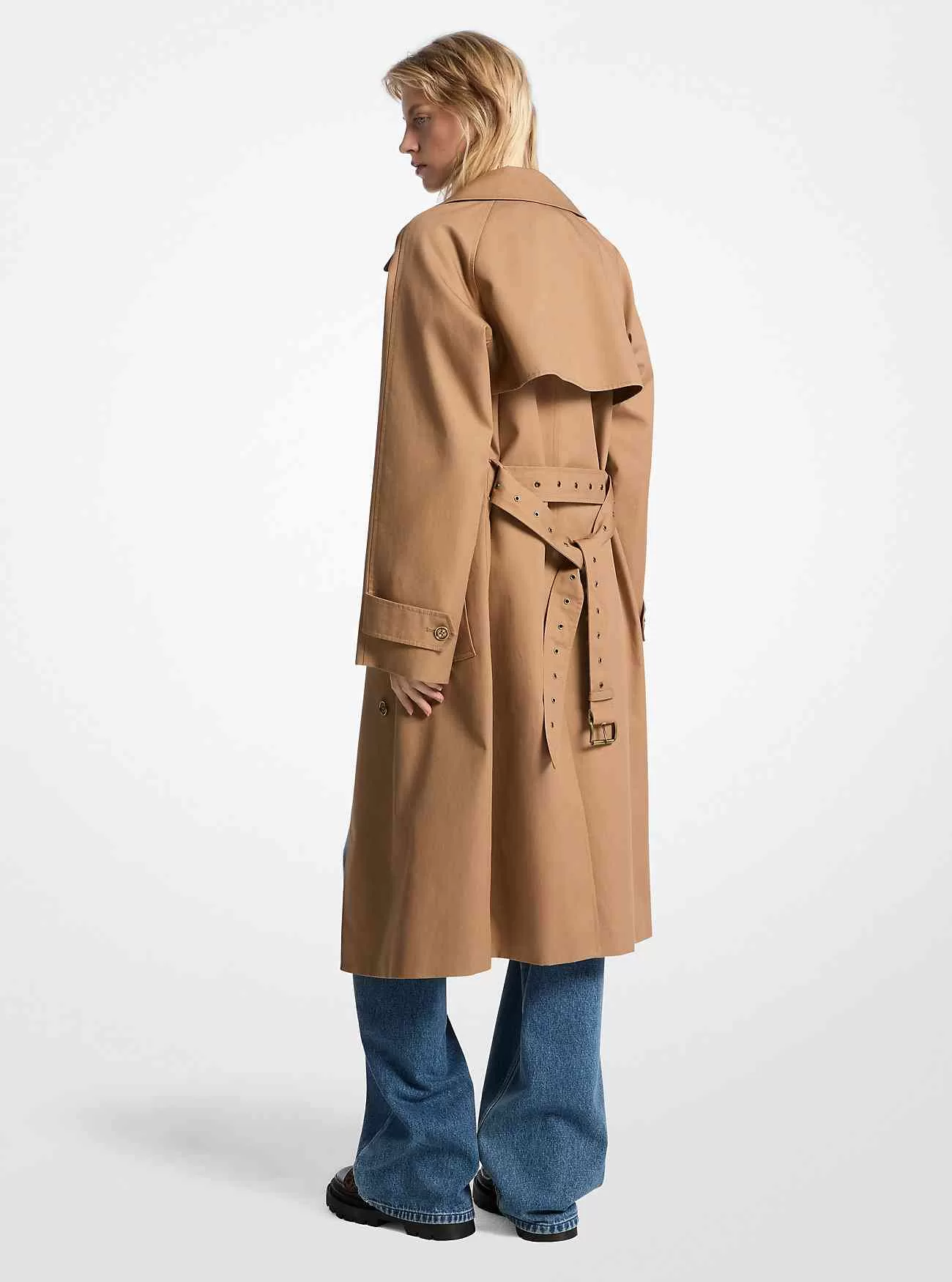 Übergroßer zweireihiger Trenchcoat aus Baumwolle