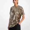 Übergroßes T-Shirt aus Jersey mit Pailletten