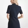 Utility-Kleid aus Stretch-Krepp mit Gürtel