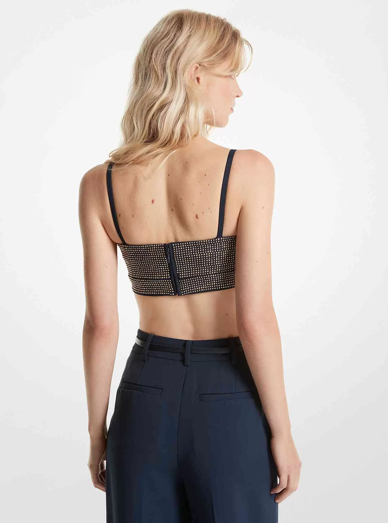 Verziertes Bustier-Oberteil aus Stretch-Krepp
