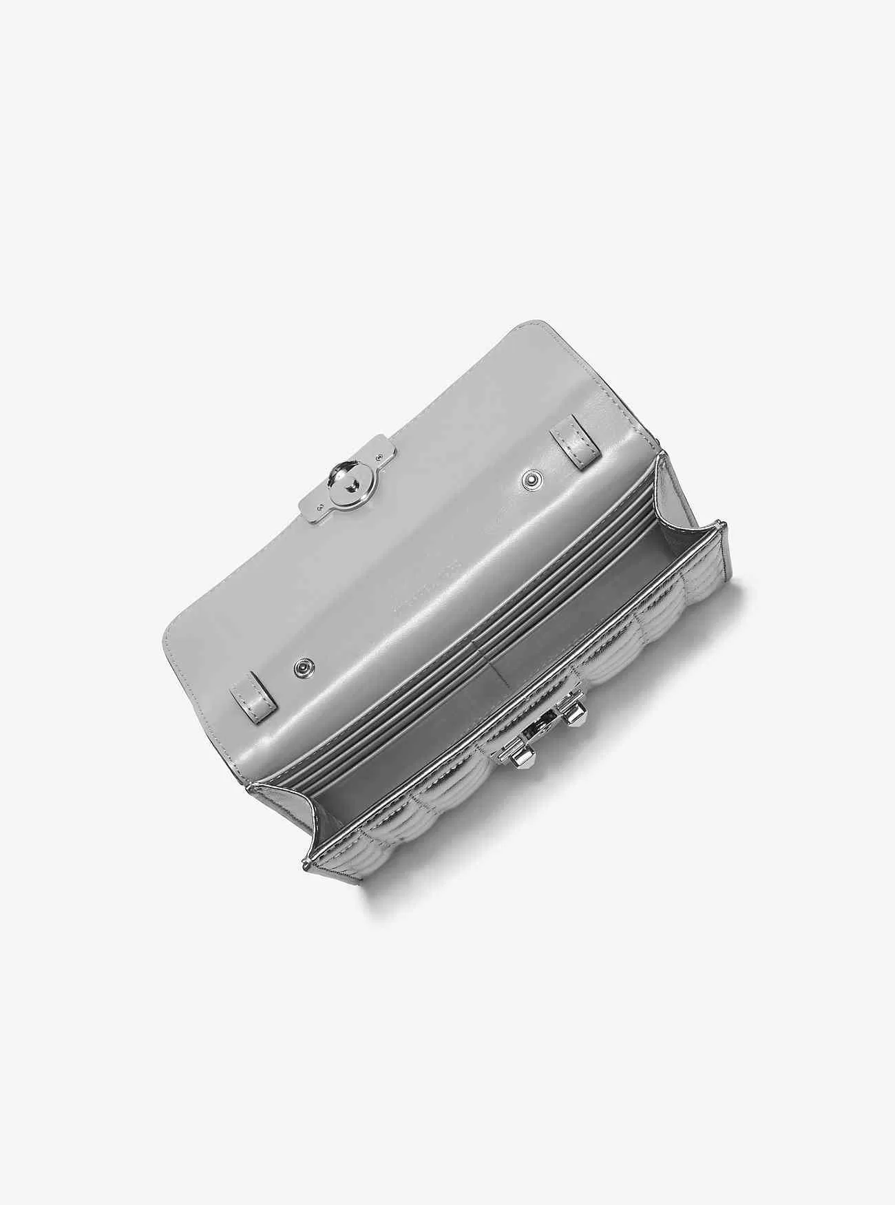 Wandelbare Umhängetasche aus Tribeca-Metallic-Leder