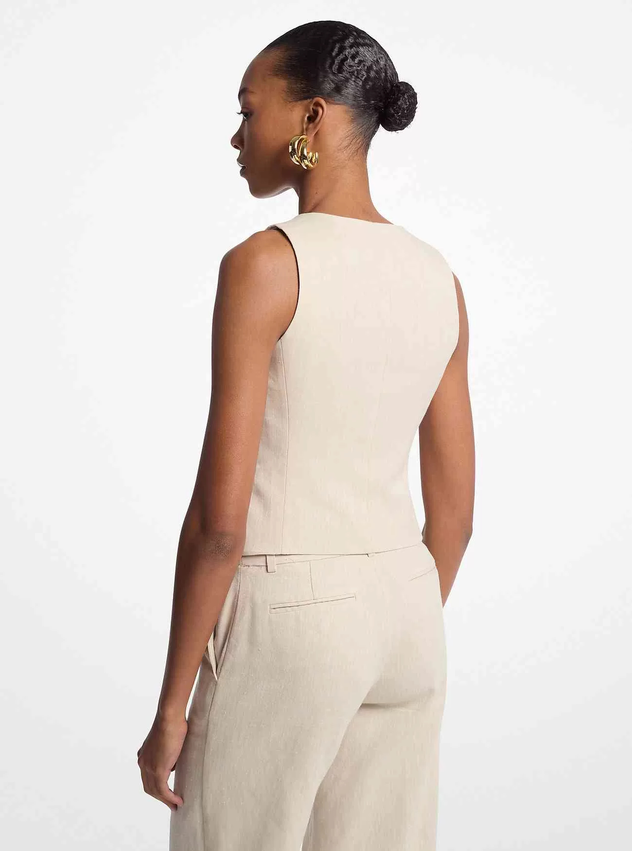 Weste aus Leinen und Baumwolltwill