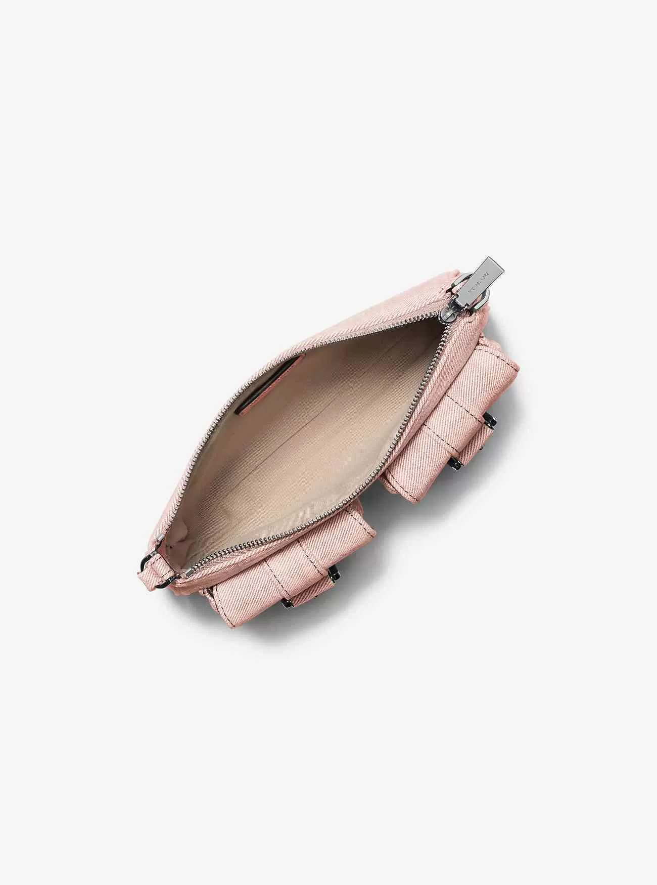 Zoe Kleine Pochette aus gewaschenem Denim